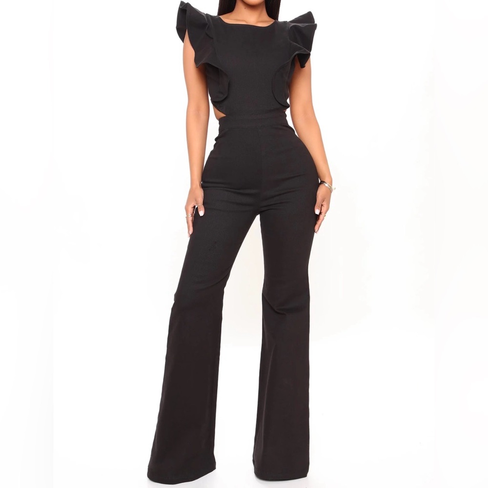 NWT, Black denim jumpsuit, xs